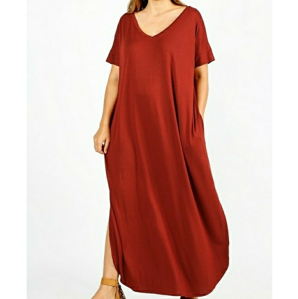 Oversize Maxi Side Slit Dress
